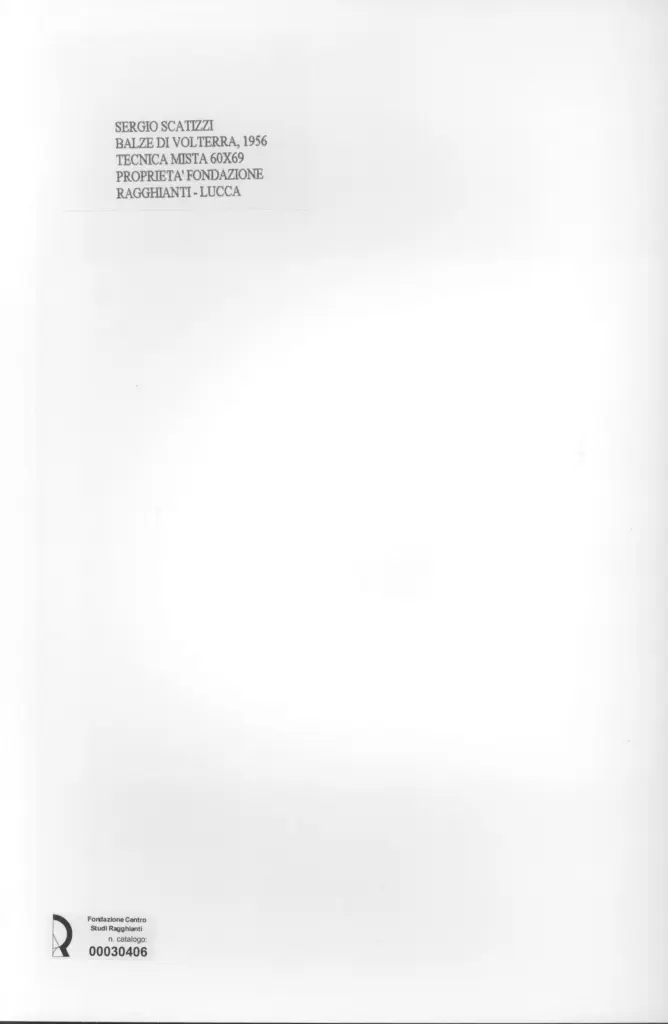 Anonimo , Scatizzi, Sergio - sec. XX - Balze di Volterra , retro