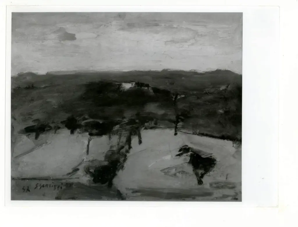 Anonimo , Scatizzi, Sergio - sec. XX - Paesaggio in Valdinievole , fronte