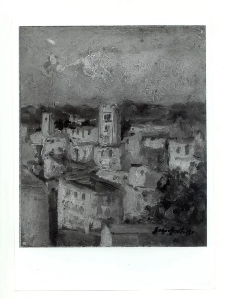 Anonimo , Scatizzi, Sergio - sec. XX - Paesaggio di Lucca , fronte