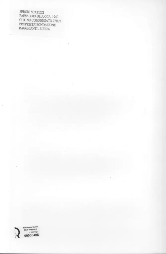 Anonimo , Scatizzi, Sergio - sec. XX - Paesaggio di Lucca , retro