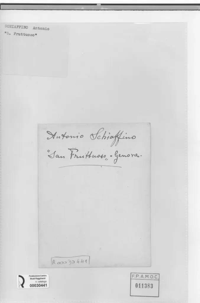 Anonimo , Schiaffino, Antonio - sec. XIX/ XX - San Fruttuoso , retro