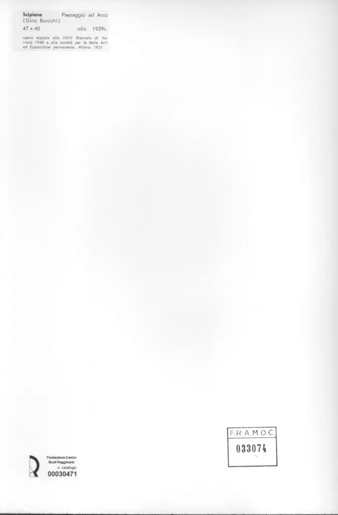 Anonimo , Scipione, Bonichi Luigi - sec. XX - Paesaggio ad Arco , retro