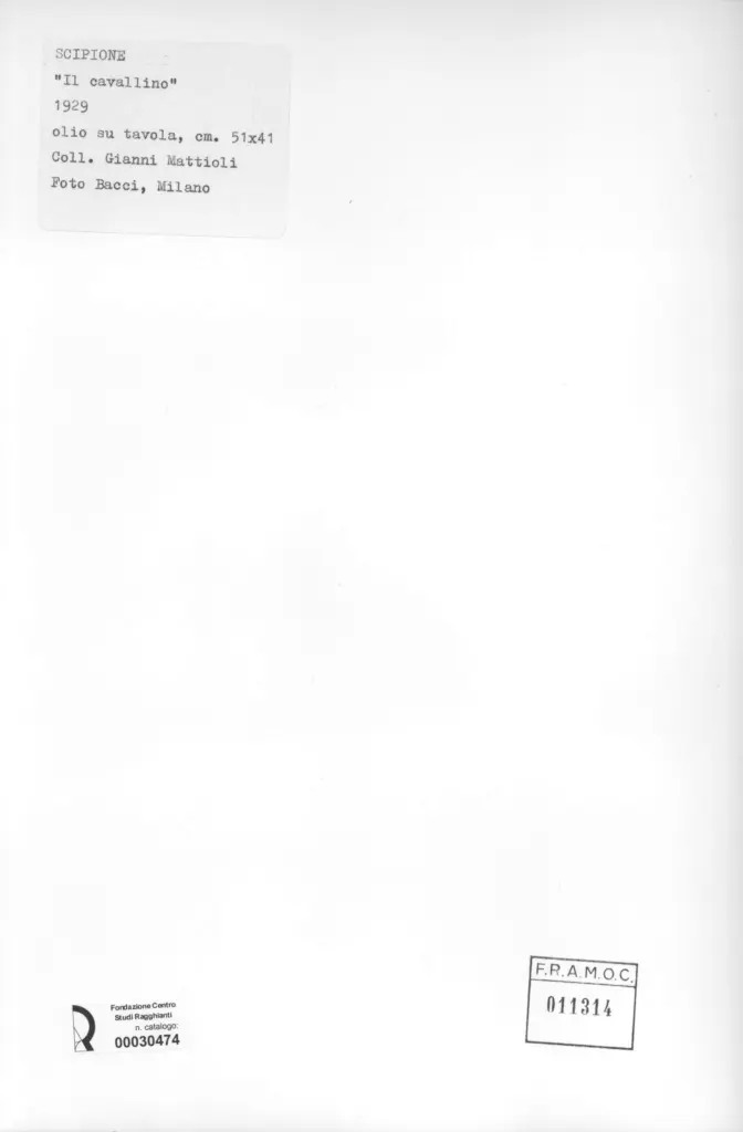 Bacci, Attilio , Scipione, Bonichi Luigi - sec. XX - Il cavallino , retro