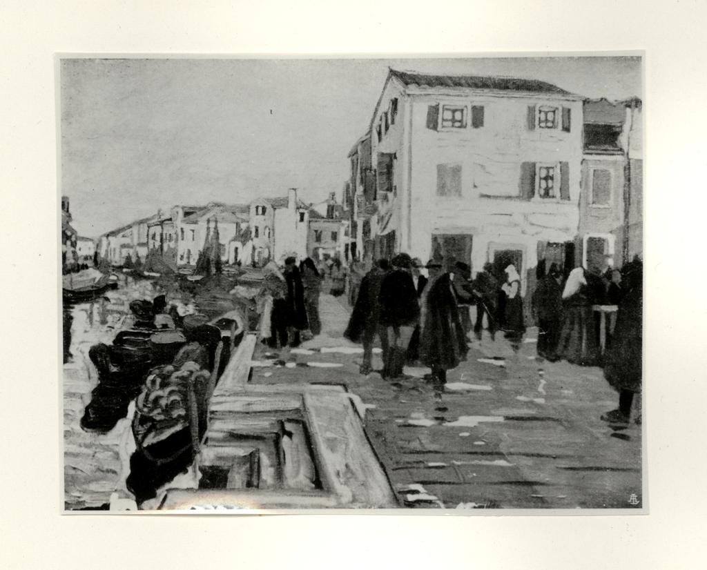 Anonimo , Scopinich, Luigi - sec. XX - Lungo il canale , fronte