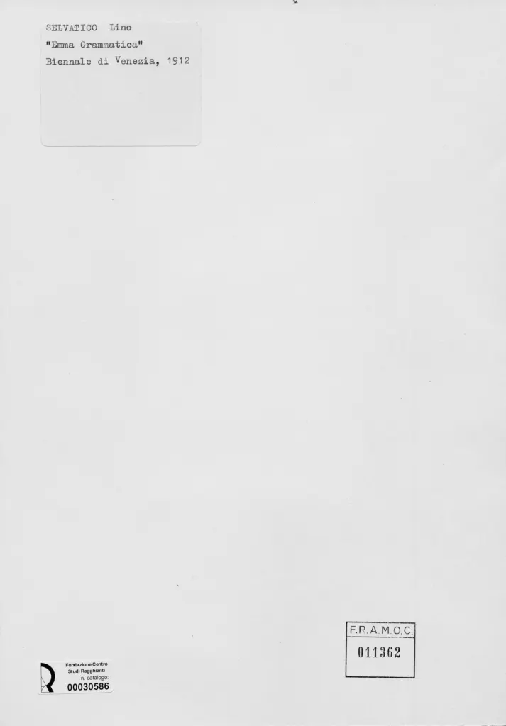 Anonimo , Selvatico, Lino - sec. XX - Emma Grammatica , retro