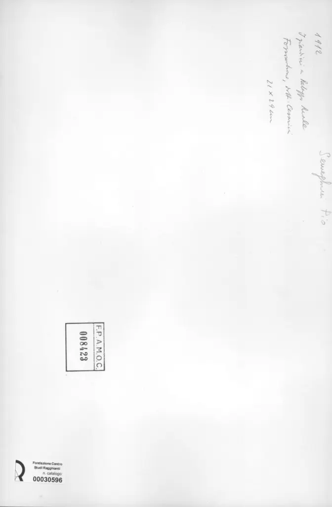 Anonimo , Semeghini, Pio - sec. XX , retro