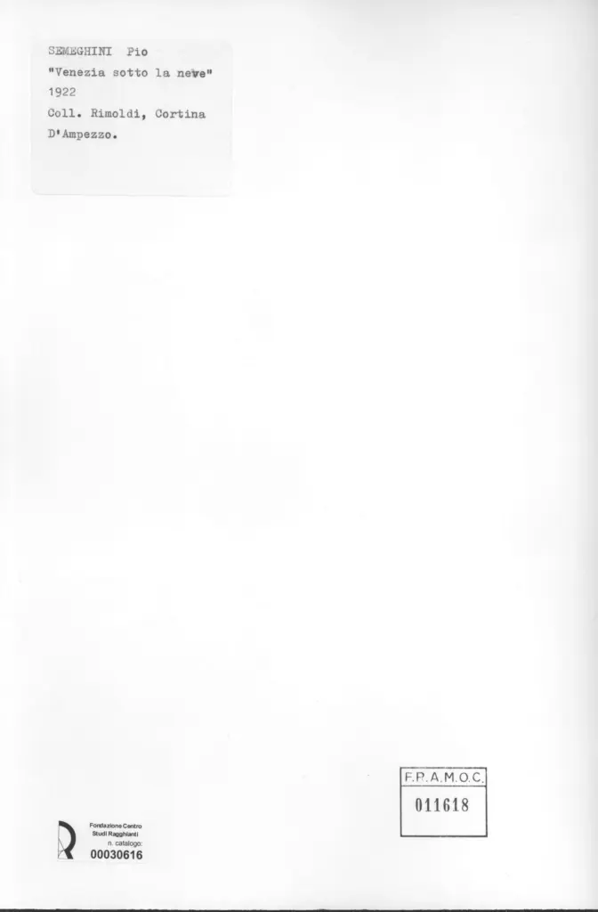 Anonimo, Anonimo , Semeghini, Pio - sec. XX - , retro