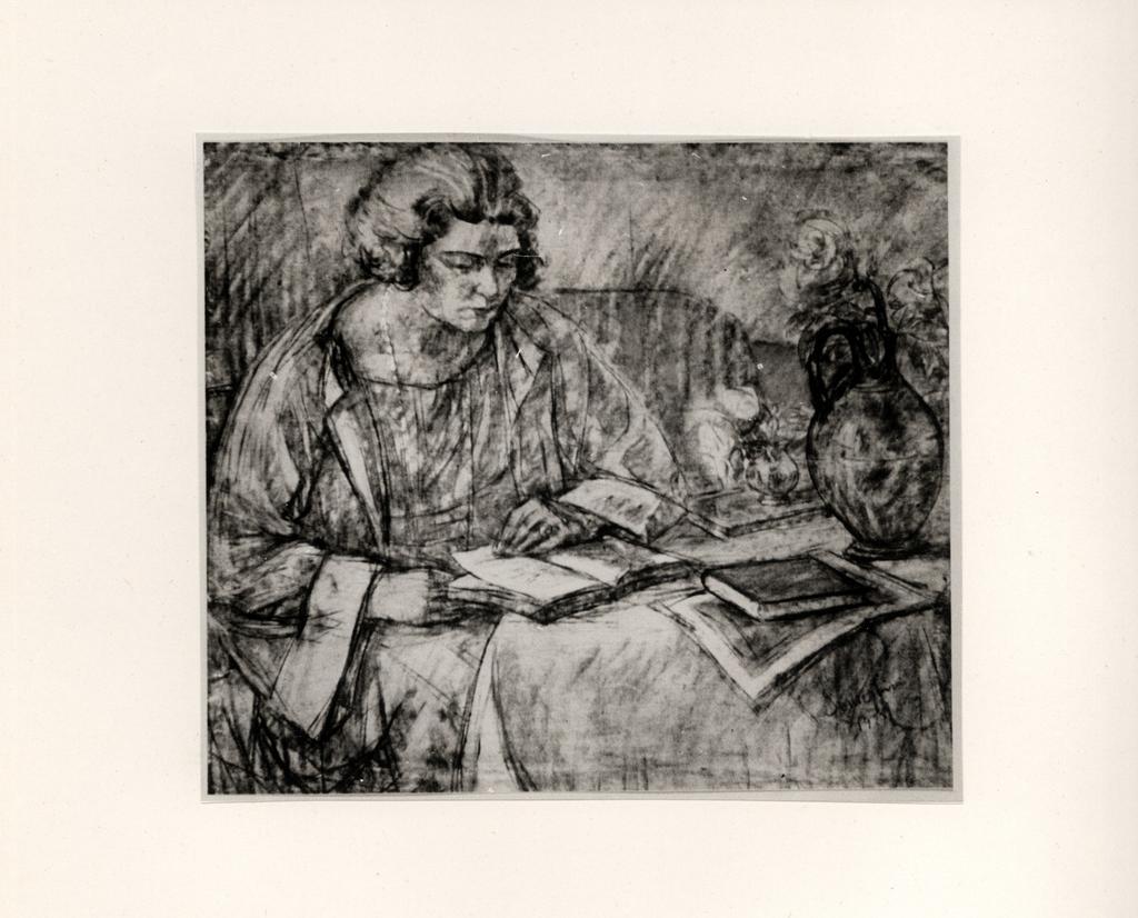 Anonimo , Semeghini, Pio - sec. XX - Signora nello studio , fronte