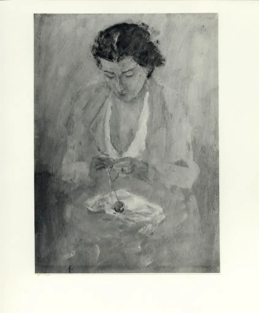 Tommasoli, Silvio , Semeghini, Pio - sec. XX - Donna che lavora a maglia , fronte