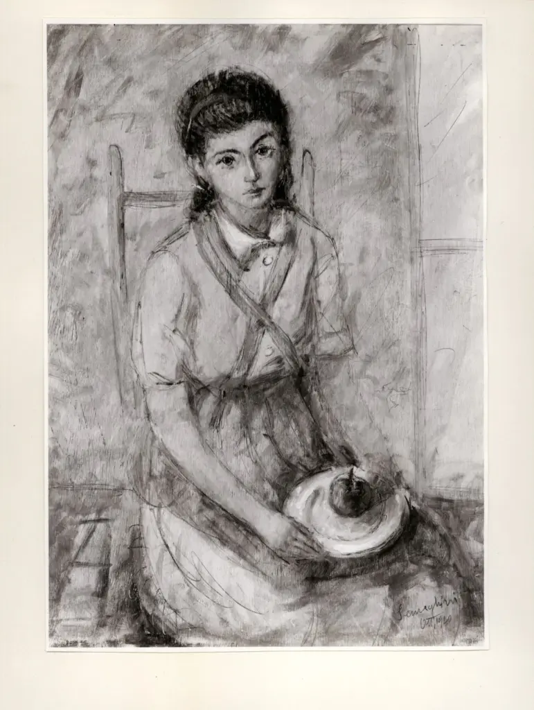 Universit&agrave; di Pisa. Dipartimento di Storia delle Arti , Semeghini, Pio - sec. XX - Ragazza con la mela , fronte