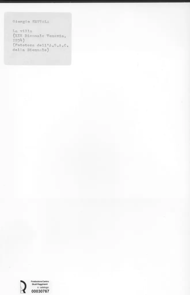 Anonimo , Settala, Giorgio - sec. XX - La villa , retro