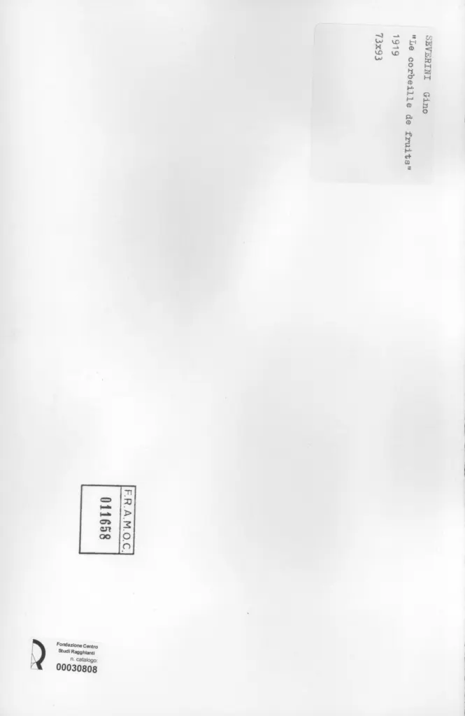 Anonimo , Severini, Gino - sec. XX - Le corbeille de fruits , retro