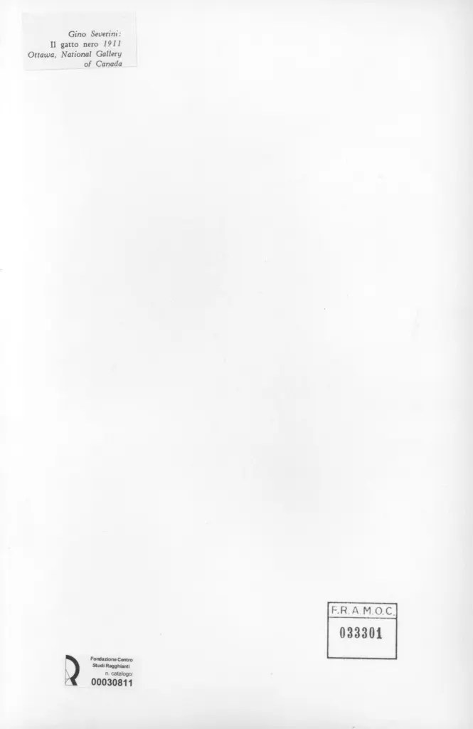 Anonimo , Severini, Gino - sec. XX - Il gatto nero , retro