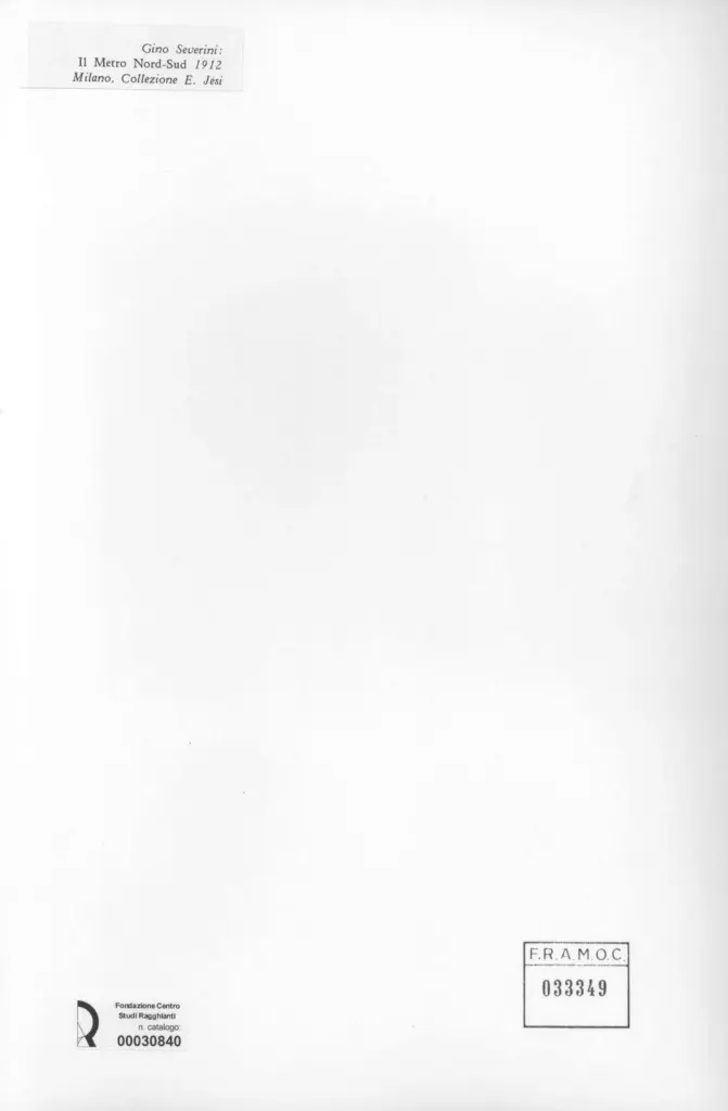 Anonimo , Severini, Gino - sec. XX -Il Metro Nord-Sud , retro