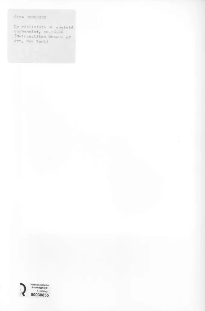 Anonimo , Severini, Gino - sec. XX - Le violiniste de societ&eacute; , retro