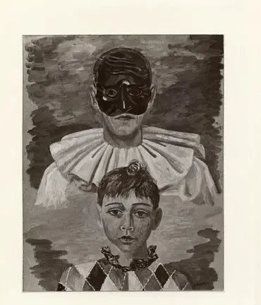 Giacomelli , Severini, Gino - sec. XX - Arlecchino e Pulcinella , fronte