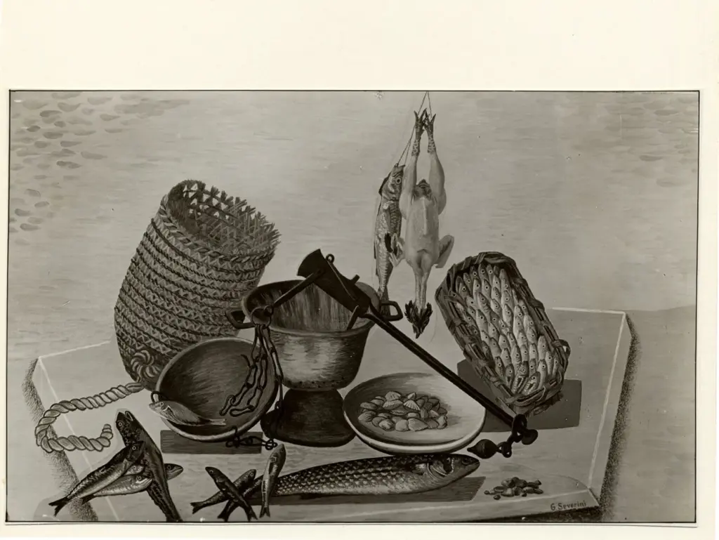 Giacomelli , Severini, Gino - sec. XX - Natura morta con pesci , fronte