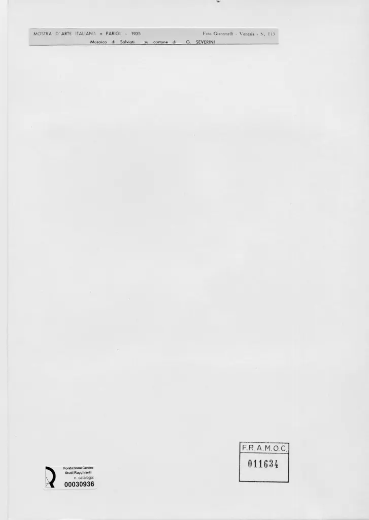 Giacomelli , Severini, Gino - sec. XX - Mosaico , retro