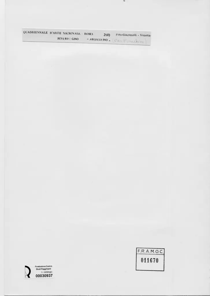 Giacomelli , Severini, Gino - sec. XX - Arlecchino (Nino Franchina) , retro