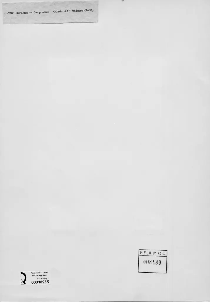 Anonimo , Severini, Gino - sec. XX - Composizione , retro