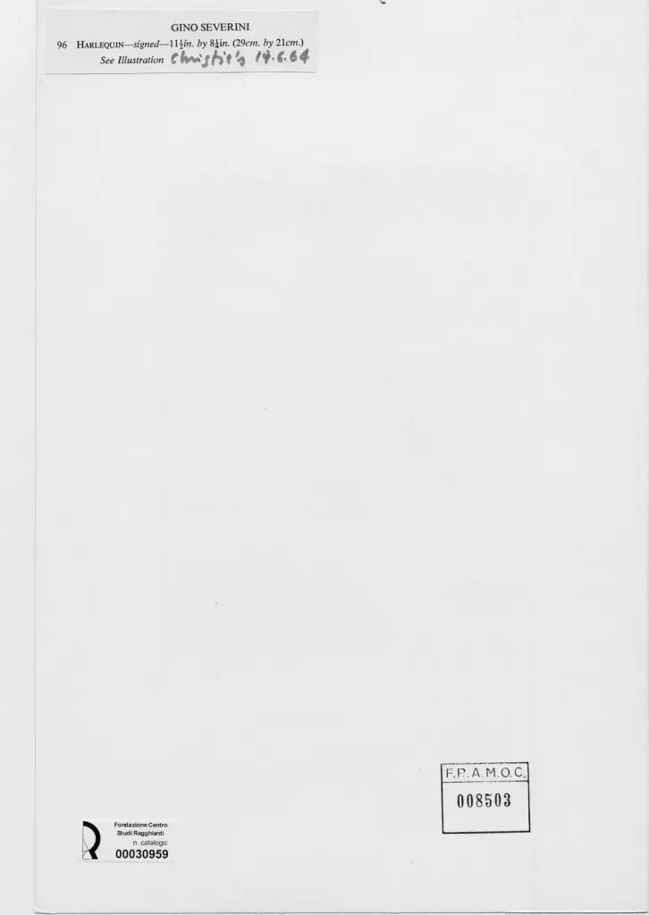 Anonimo , Severini, Gino - sec. XX - Harlequin , retro