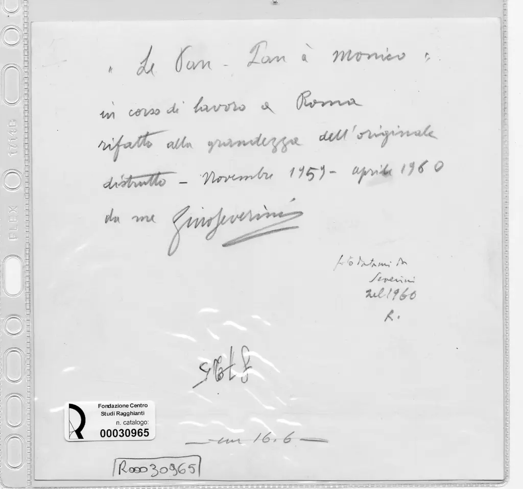 Anonimo , Severini, Gino - sec. XX - Le can-can &agrave; Monico , retro