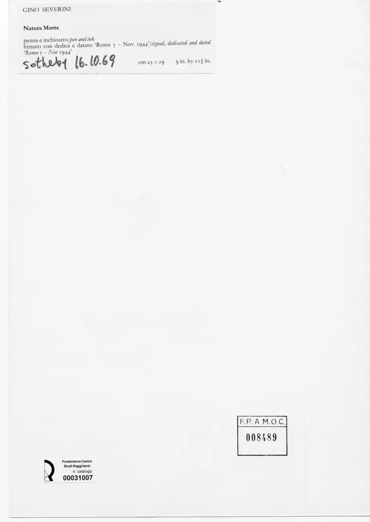 Anonimo , Severini, Gino - sec. XX - , retro