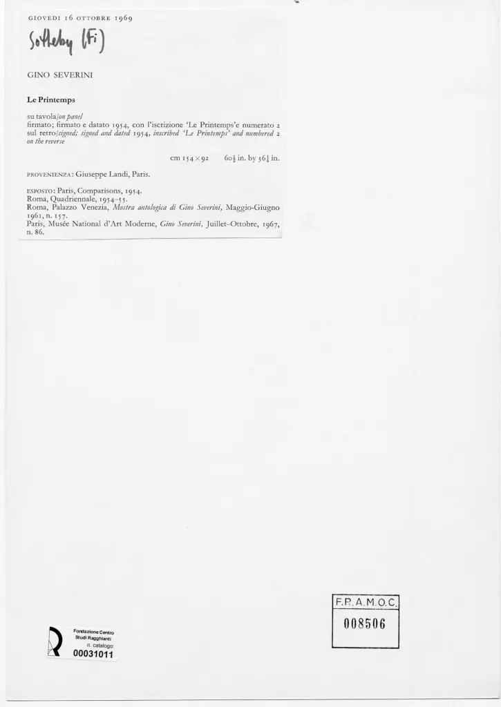 Anonimo , Severini, Gino; Severini, Gino; Severini, Gino; Severini, Gino; Severini, Gino; Severini, Gino - sec. XX; sec. XX; sec. XX; sec. XX; sec. XX; sec. XX -