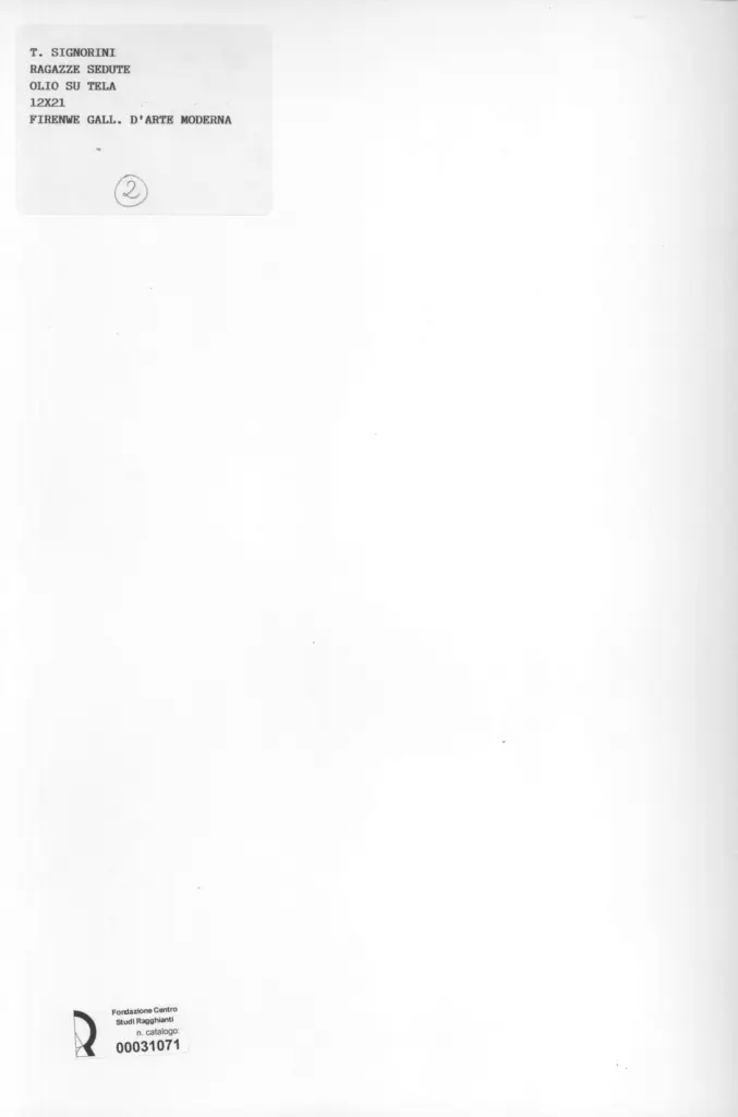 Anonimo , Signorini, Telemaco - - , retro