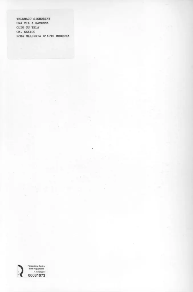 Anonimo , Signorini, Telemaco - sec. XX - Una via a Ravenna , retro