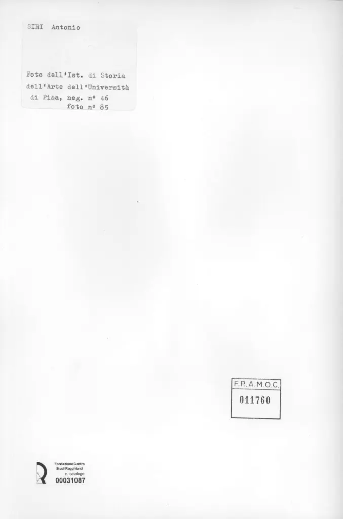Universit&agrave; di Pisa. Dipartimento di Storia delle Arti , retro