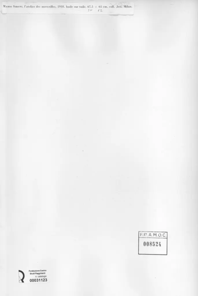 Anonimo , Sironi, Mario - sec. XX - L'atelier des merveilles , retro
