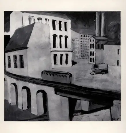 Giacomelli , Sironi, Mario - sec. XX - Paesaggio urbano , fronte