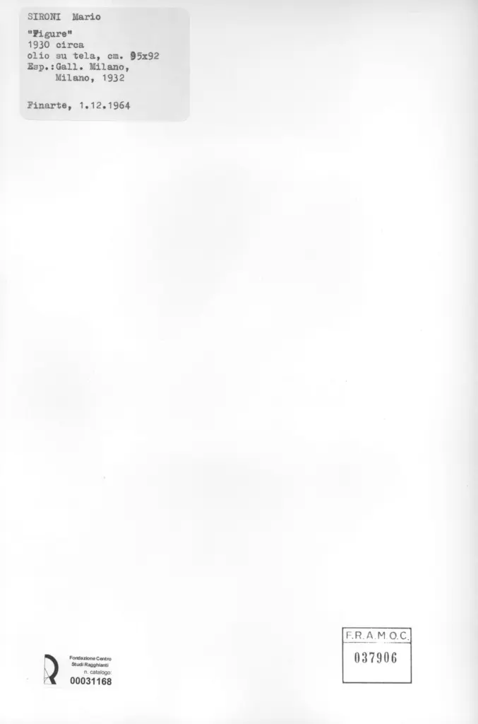 Anonimo , Sironi, Mario - sec. XX - Figure , retro