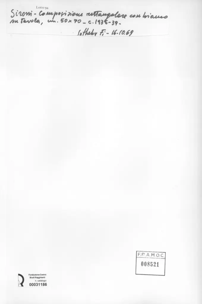 Anonimo , Sironi, Mario - -