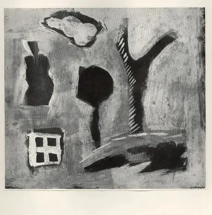 Anonimo , Sironi, Mario - sec. XX - Arbres et maison , fronte