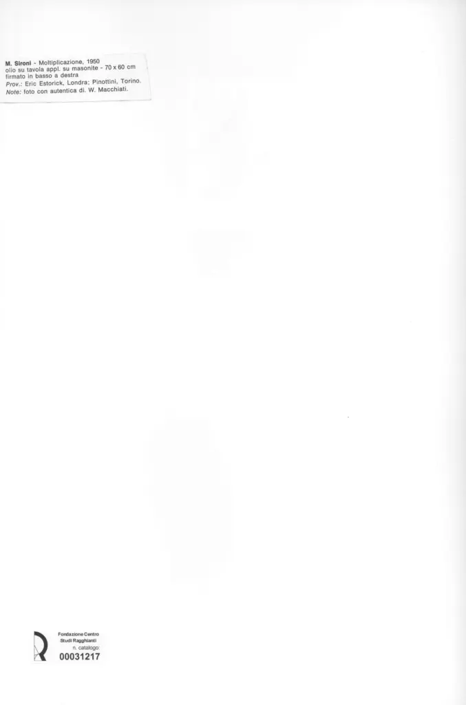 Anonimo , Sironi, Mario - sec. XX , retro