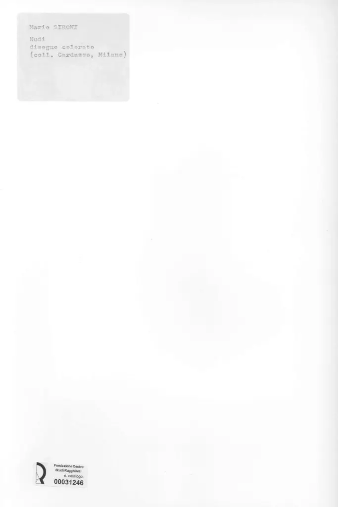 Anonimo , Sironi, Mario - sec. XX - Nudi , retro