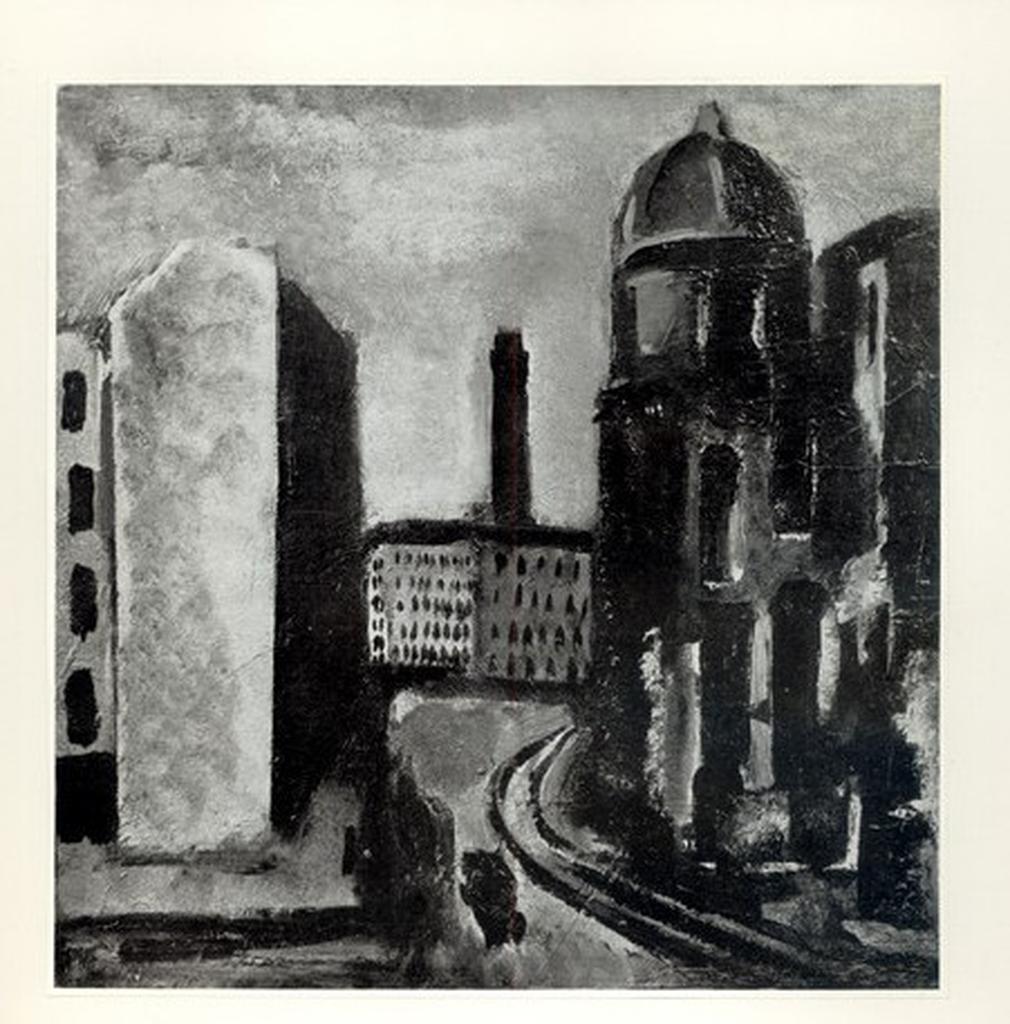 Anonimo , Sironi, Mario - sec. XX - Paesaggio urbano , fronte