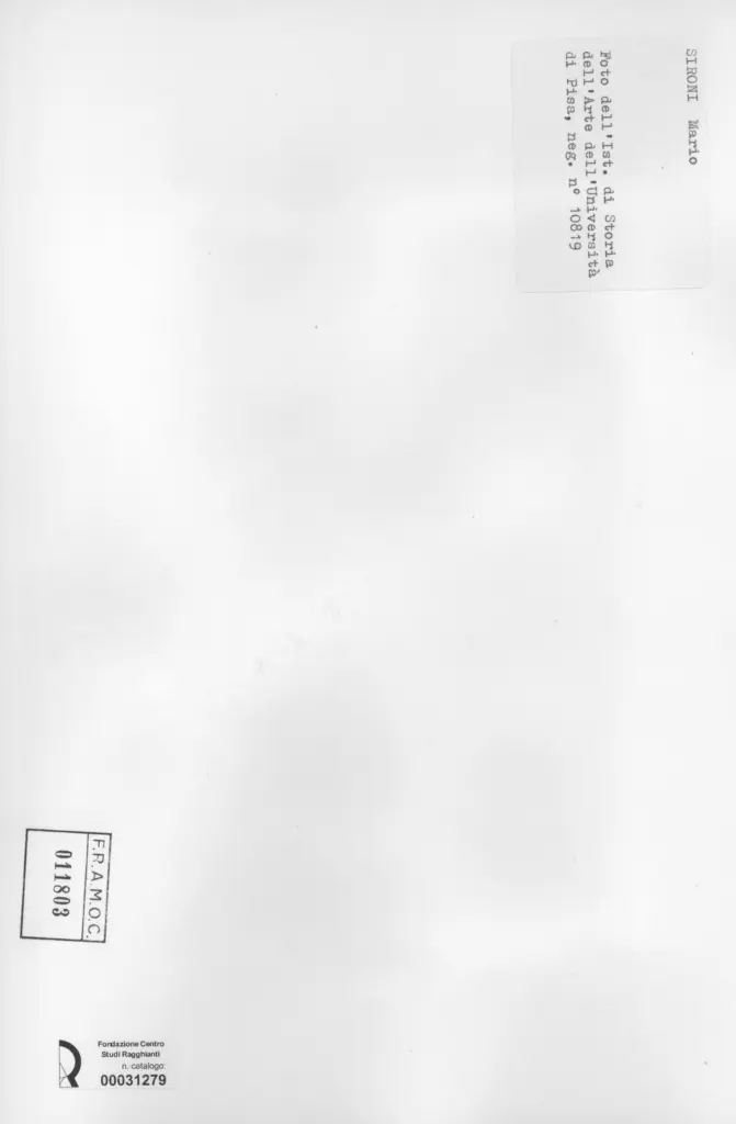 Universit&agrave; di Pisa. Dipartimento di Storia delle Arti , retro