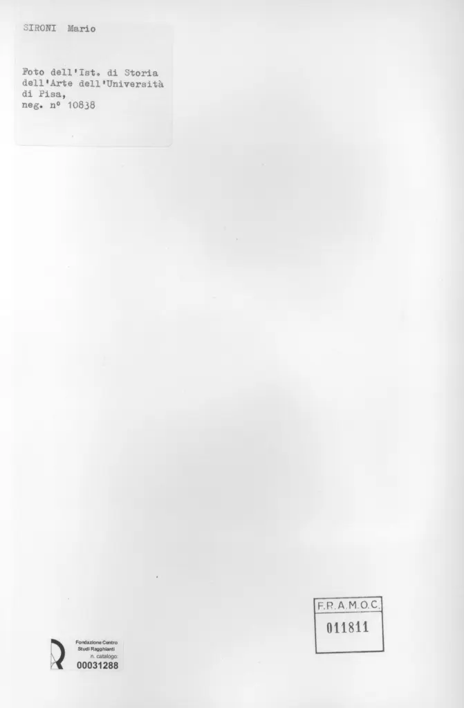Universit&agrave; di Pisa. Dipartimento di Storia delle Arti , retro