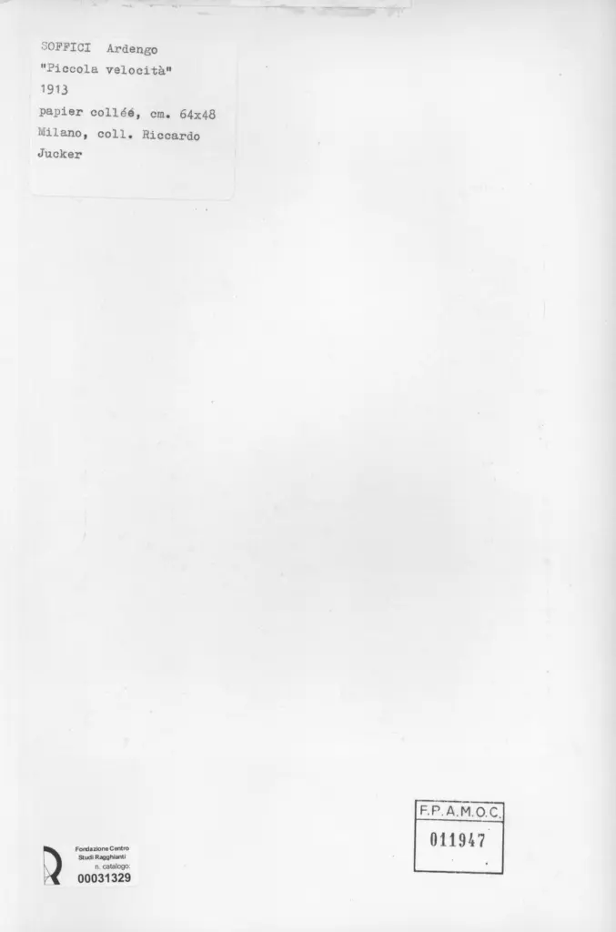 Anonimo , Soffici, Ardengo - sec. XX - Piccola velocit&agrave; , retro