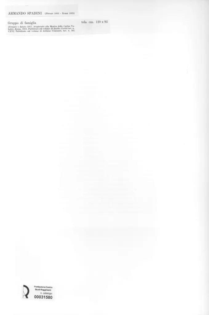 Anonimo , Spadini, Armando - sec. XX - Gruppo di famiglia , retro