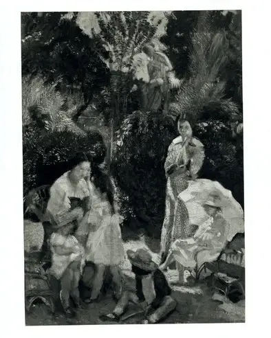 Spadini, Armando , Persone in giardino