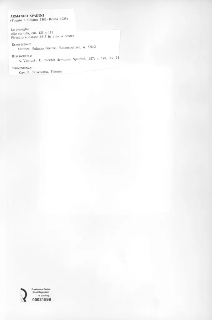 Anonimo , Spadini, Armando - sec. XX , retro