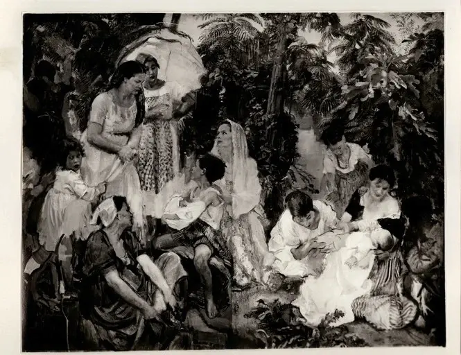 Anonimo , Spadini, Armando - sec. XX - Donne e bambini