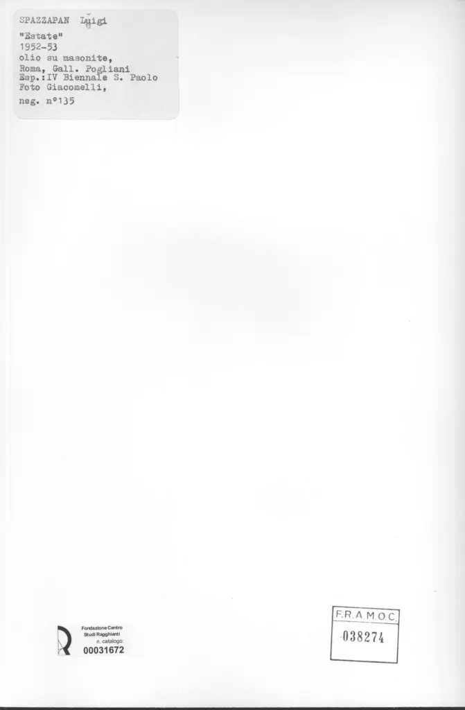 Giacomelli , Spazzapan, Luigi - sec. XX - Estate , retro