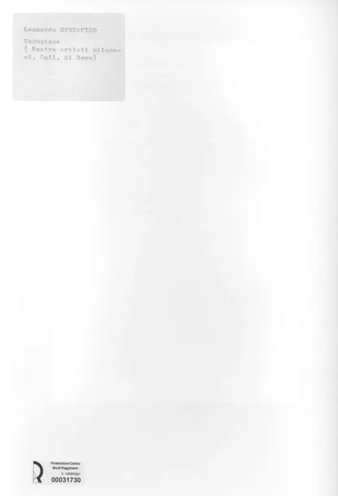 Anonimo , Spreafico, Leonardo - sec. XX - Seduzione , retro