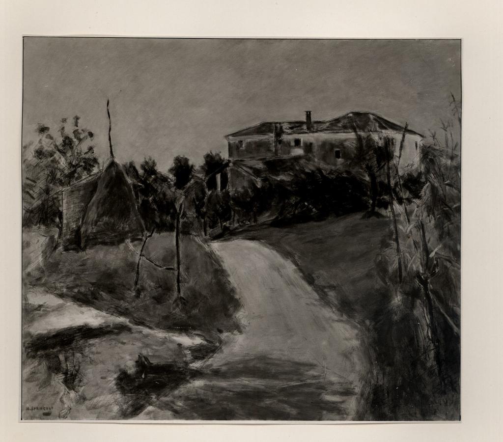 Giacomelli , Springolo, Nino - sec. XX - Strada in collina , fronte