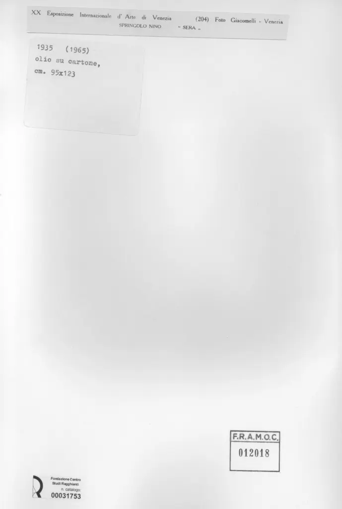 Giacomelli , Springolo, Nino - sec. XX - Sera , retro
